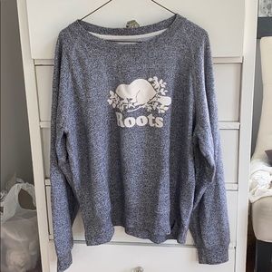 original salt & pepper oversized roots crew neck!
